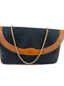 Pre-owned Dior Coated Canvas Clutch Christian Vintage Black Pouch Clutch