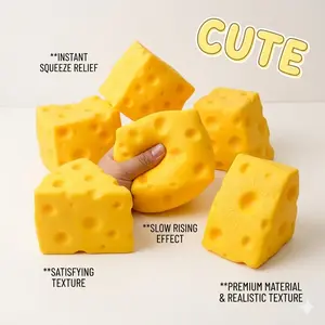 4 Inch Giant Cheese Squishy Big Block - Ultra Slow Rising Squeeze Toy for Stress Relief, Large Yellow Sensory Cube Fidget, Super Soft Rebounding Novelty Cake Toy for Adults, Satisfying ASMR Squeezable Toy, Ideal for Party Favors & Office Desk Toys