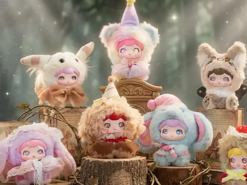 BAOBAO Fluffy Fantasy Plush Series Blind Box, Collectible Stuffed Animals, 6+1 Surprise Set with 1/96 Chase Thrill & Fantasy Plush Fun