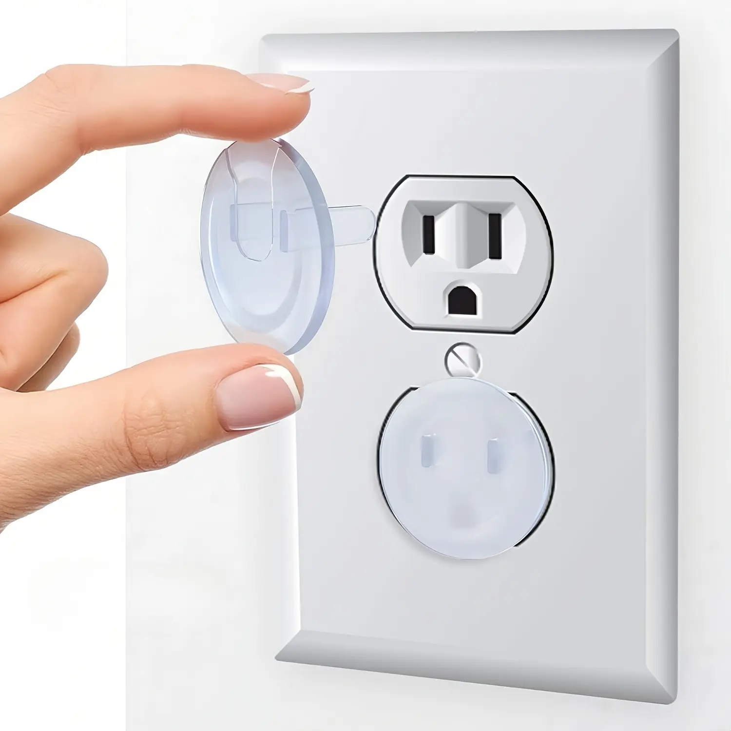 HomeDailyEss Power socket protection cover, baby safety guard, child safety power plug protector, with concealed handle, square socket cover, suitable for power sockets, baby safety plug guard, child and toddler protection