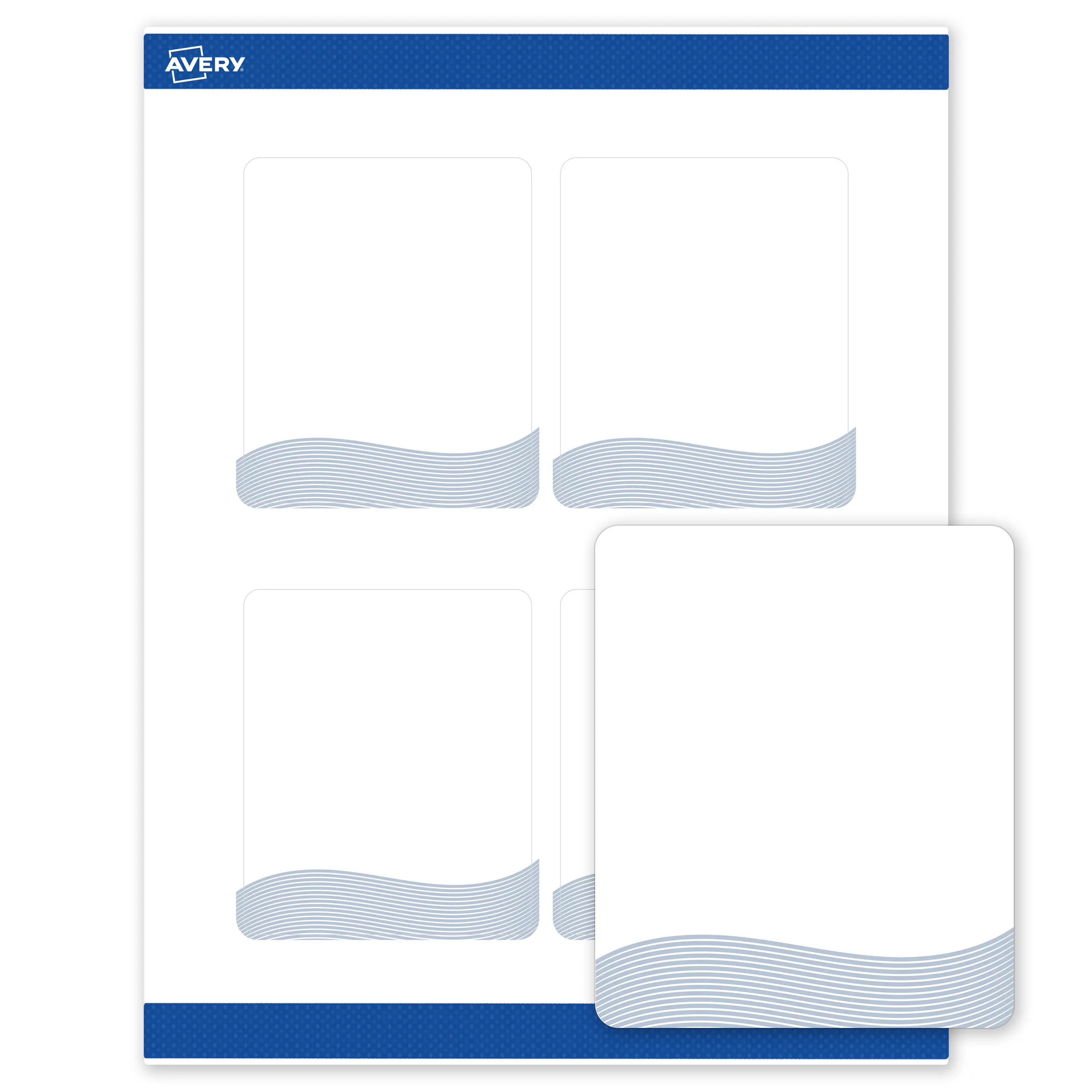 Avery Printable Rectangle Labels with Sure Feed Technology, Pre-Printed Colorful Design, Matte White, 4" x 3-1/3", Laser & Inkjet Compatible, 40 Total