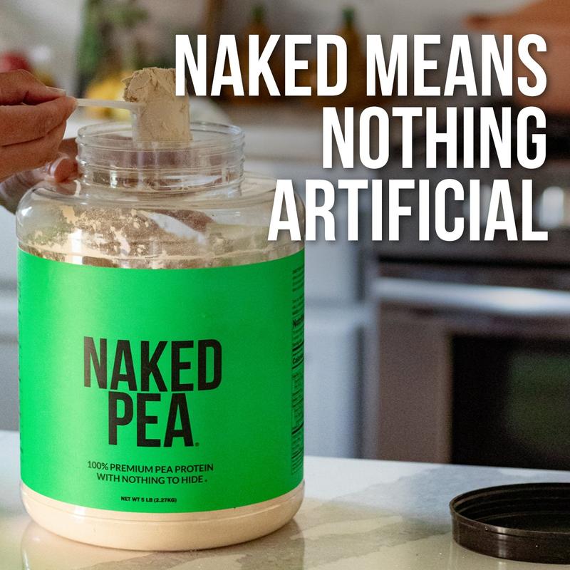Naked Pea 100% Premium Pea Protein Powder 2LB - US Grown, Additive-Free, Vegan - 18g Protein, 2g Carbs - Only 1 Ingredient
