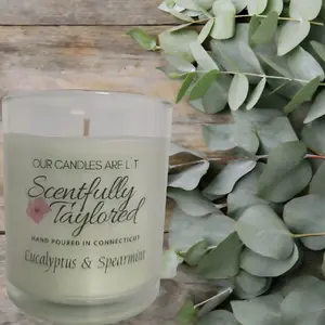 Eucalyptus & Spearmint 10oz Scented Candle For Home  Decor