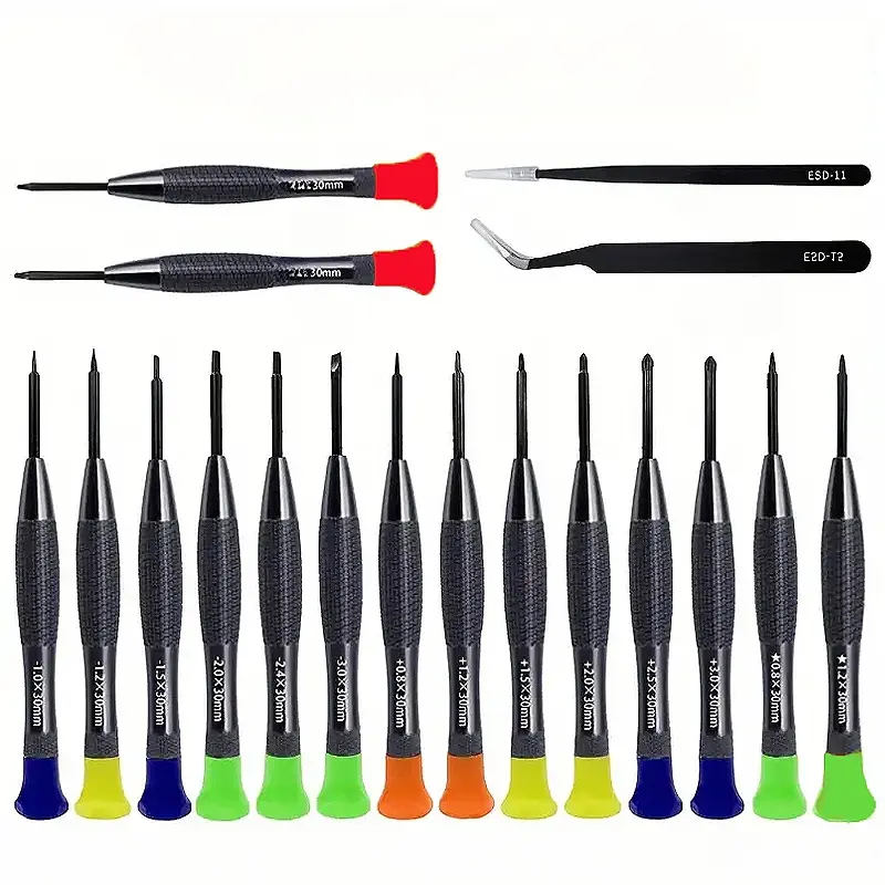 18-Piece Fish Scale Handle Screwdriver Set, Strong Magnetic Long Precision Screwdrivers for Home Repair & Phone Maintenance Tools