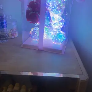 Valentine's Day Decor: Glowing LED Rose Hugging Bear (Includes Gift Box) Battery and USB Powered Perfect for Valentine's Day Gifts, Wife Gifts, Daughter Birthday Gifts, Couple Gifts