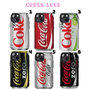 [CLASSIC RED] Coca Cola & Diet Coke iPhone Case + 5 FREE Stickers - Vintage Beverage Dual Shell Cover - Premium 2-Piece Shockproof Tough Case for iPhone 17 16 15 14 13 12 11 Pro Max Plus X XR