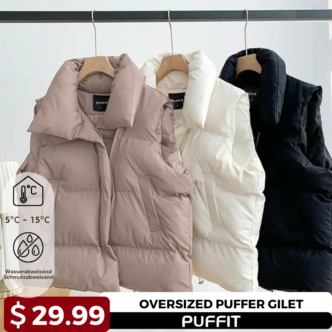 PUFFIT Women Warmer Oversized Puffer Gilet, Sleeveless Quilted Vest, Deep Pockets Adjustable Toggles Versatile Style Lightweight Womenswear #FallFres