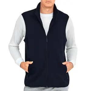 Men’s Polar Fleece Vest with Zipper Pockets Full Zip Up S-3XL Regular Big & Tall Sleeveless Warm Stand Collar Jacket Coat Spring Fall Winter Menswear