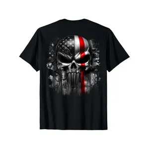 patriotic american flag skull graphic t shirt soft cotton relaxed fit casual tee with distressed grunge round neck shirt for men women american skull shirts black -1