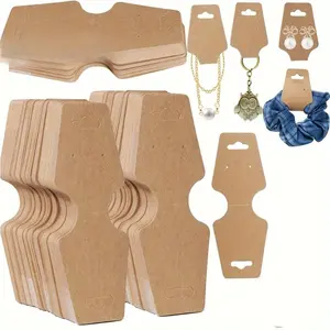 50 Pcs/ Set Fitted Bracelet Display Card Solid Necklace Clip Card Small Business Jewelry Key Chain Earrings Headband