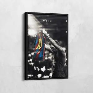 Messi Poster, Player Poster, Soccer Player Man Cave Gift, Football Lover Gifts, Iconic Barcelona Football Soccer, Sports Art Poster (PRODUCT DOES NOT INCLUDE FRAME)