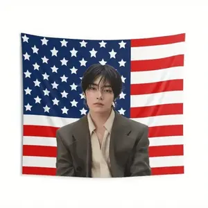 1pc SKZ I. N American Flag Rodeo Riders Digital printing polyester wall tapestry suitable for use in living rooms bedrooms offices bars party