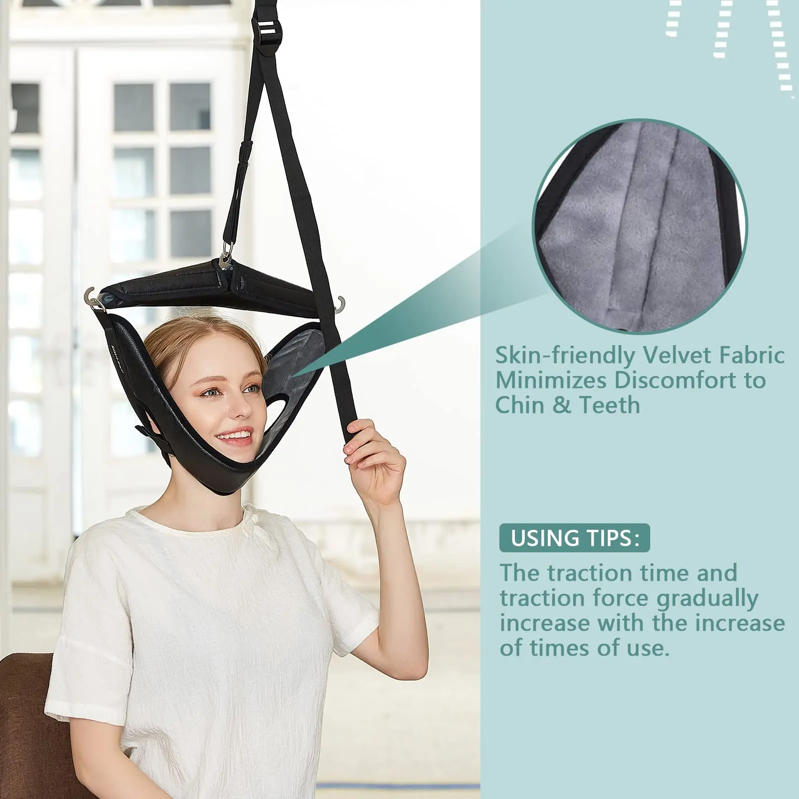 Ergonomic Neck & Shoulder Relaxer, Adjustable Nylon Stretching Tool for Daily Tension Relief - Portable Cervical Support for Home & Office