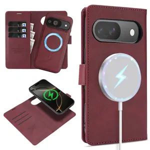Magnetic Detachable 2-in-1 Card Holder Phone Case, compatible with Google Pixel 10 Pro XL, Pixel 9 Pro, Pixel 9 A, Pixel 10 Pro and Pixel 9 Pro XL. It can be used as a wallet with card slots and card holders, serving as a durable protective cover.