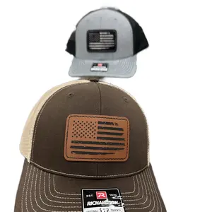American Flag Leather Patch Baseball Cap