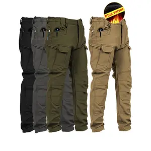 Men’s fleece-lined winter waterproof work pants with pockets, tactical lightweight ripstop fabric for outdoor hiking, hunting, and lightweight sportswear trousers