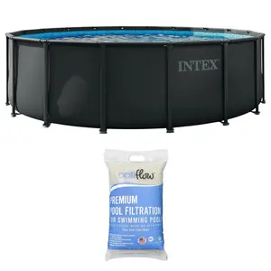 Intex Ultra XTR Frame 18'x52" Above Ground Pool and OptiFlow Premium Filter Sand