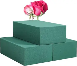 Pack of 3 Floral Foam Blocks Each (5.5"L x 3.1"W x 1.7"H) Green Wet & Dry Flower Foam for Fresh & Artificial Flower Arrangement, Plant Foam, Florist Supplies for DIYs, Arts, Crafts & Weddings
