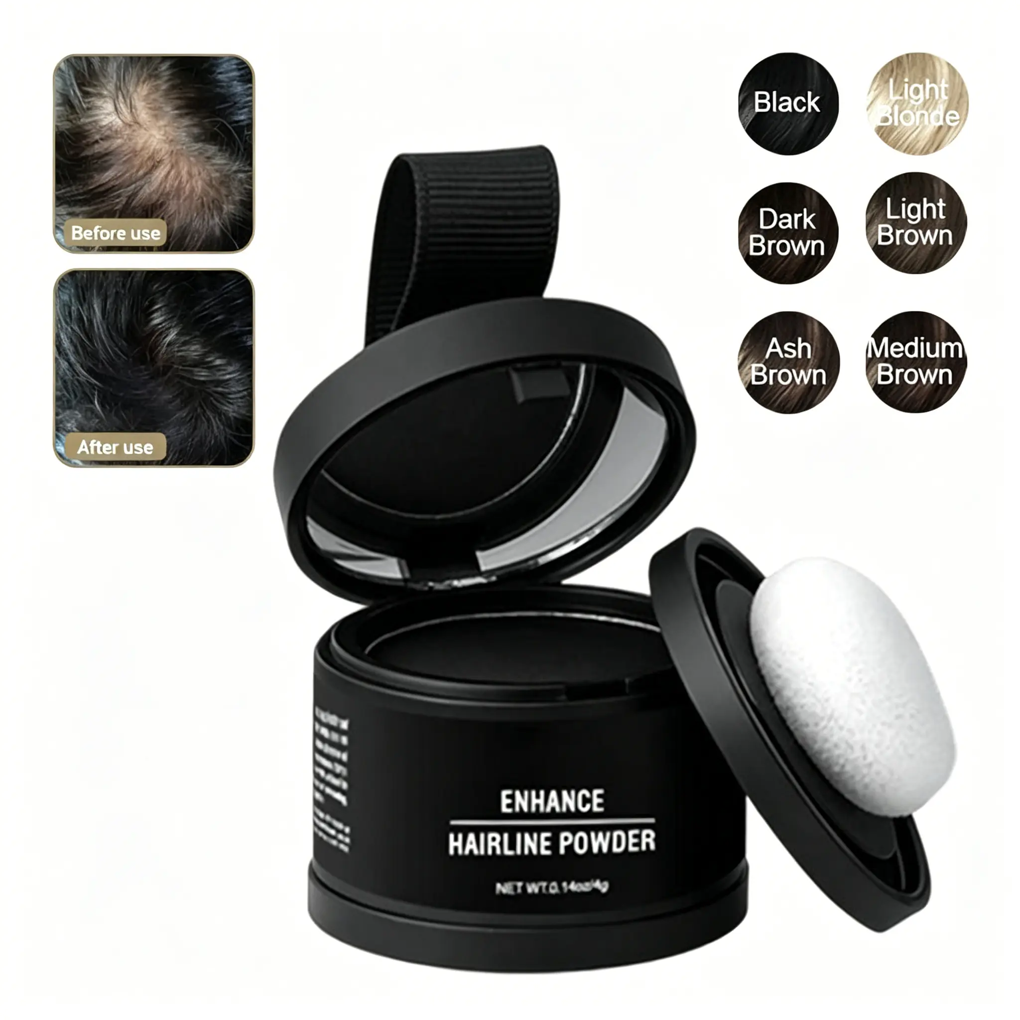 2 Pack Hairline Powder & Root Touch Up, Waterproof Scalp Concealer with Squalane for Gray Coverage and Bald Spots for Men & Women, Haircare, & Scalp Touch-Up Root Touch Up