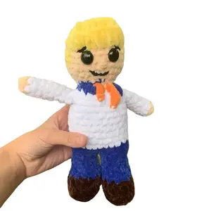 Fred from Scooby doo - Yellow Hair Character Plush Toy in White Sweater with Orange Accents