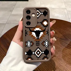 Soft Case for Samsung Galaxy S26 S23 Ultra S24 Plus S25 S22+ Plus Shockproof Drop Protection Rugged Durable Retro Western Cowboy Advanced fashion gift Silicone Cover Protective Cellphone