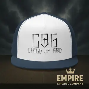 Child of God 5 Panel Trucker Cap, Embroidered Hat, Faith-Based Apparel, Religious Gift, Stylish Headwear, Outdoor Accessories