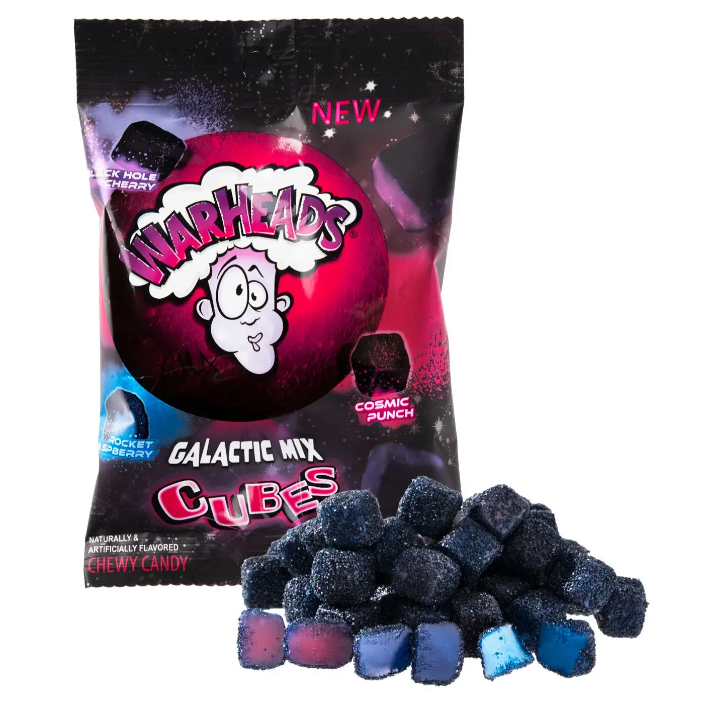 Warheads Galactic Cubes - Chewy Sour Candy Snack