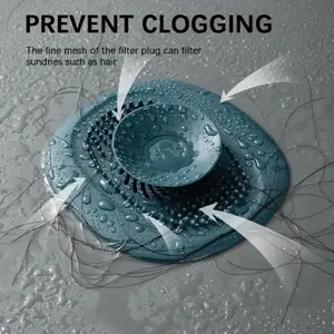 1pc Drain Hair Catcher With Suction Cup, Durable Silicone Square Drain Cover For Shower, Anti Sink Clogging, Floor Cover Shower Drain Hair Outlet Filter, For Bathroom Tub And Kitchen, Drain Protector, Bathroom Essentials Accessories