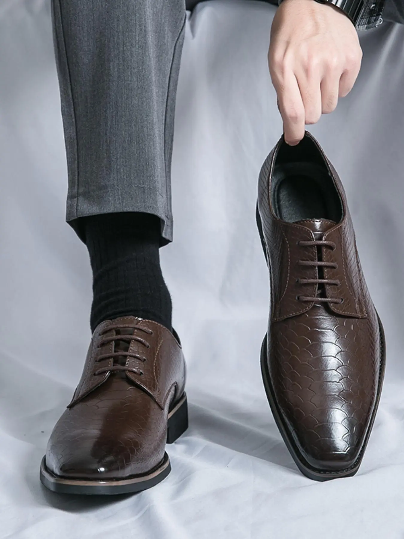 Men's Business Style Solid Color Dress Shoes, Fashionable Comfortable Classic Shoes for Work Office, Male All-match Shoes for Daily Wear, Boy