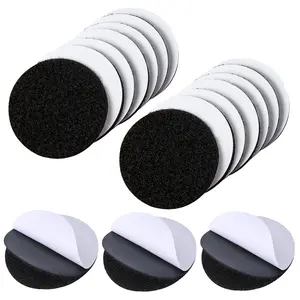 30 Counts Bigger Round Size Self Adhesive Hook Loop Tape, Reusable & Removable for Multi-Surface Use，Black Sticky Versatile