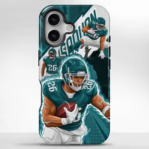 Saquon-Inspired Barkley Graffiti MagSafe Phone Case, Junk Phone Case With Dual Layer Protection, Shockproof Decorative Phone Protector Cover, Durable Cover, Cute Protective Case For iPhone 12 13 14 15 Pro Max