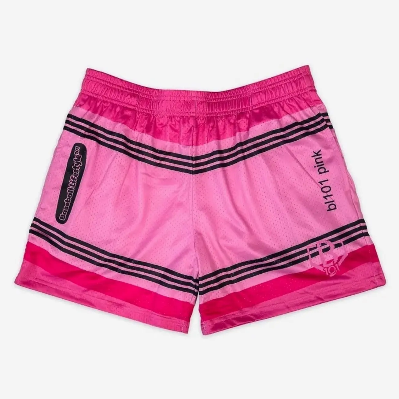 Youth Pink Crayon Shorts, Teen Novelty Athletic Bottoms, Junior Summer Baseball Training Gear, Funny Black Striped Basketball Shorts, High School Active Sports Apparel