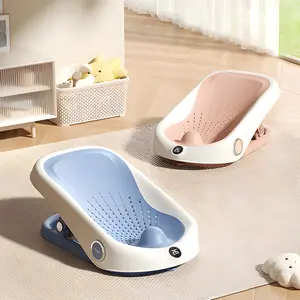 Ultra-Soft Baby Bath Support Newborn Bathtub with Smart Digital Thermometer Adjustable Ergonomic Non-Slip Spine-Support Infant Tubs for Bathtub Sink Bathroom Collapsible with Temperature Sensing Folding portable collapsable Baby Bath Tub Waterfall