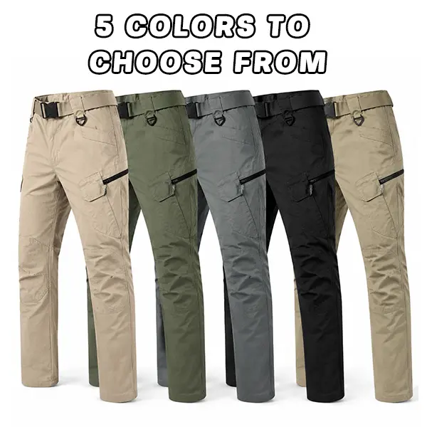 Men’s wrinkle-resistant, wear-resistant straight-leg cargo pants — suitable for outdoor hiking, walking fishing, available in five colors