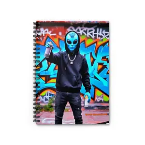 Vibrant Alien Art Spiral Notebook, Graffiti Sketchbook for Artists, Creative Journal, Gift for Teens, Unique Back to School Supplies