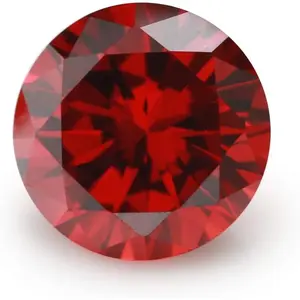 1-12mm AAAAA Round Garnet Color Cubic Zirconia Stone Loose CZ Stones For Jewelry Making