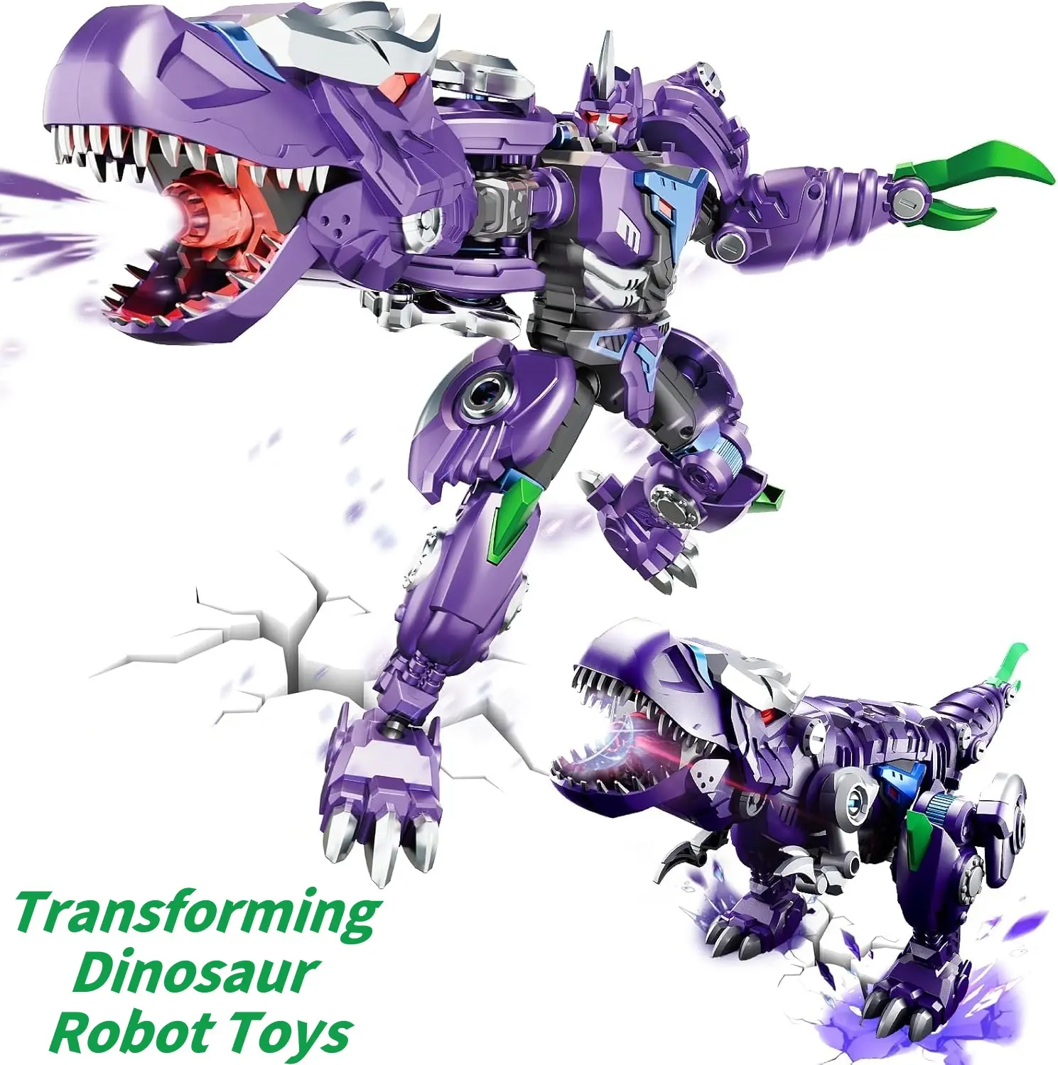 Dual-Form Transforming Dinosaur Robot Action Figures, Unisex Kids’ Gift for 6-8 Years Old, Ideal Birthday Present, Dual Form Action