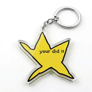 Your Did It Acrylic Keychain, Internet Humor, Funny Yellow Star, Meme-Style Charm, Teacher Gift, Bag Charm, Student Reward, Cute Keyring