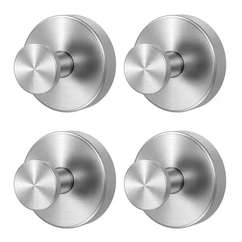 Stainless Steel Removable Suction Cup Hooks - Renter-Friendly Bathroom Organizing Accessories, No Drill Damage-Free, 15 lbs Heavy-Duty Strong Suction, Waterproof for Smooth Tile/Glass Walls, Towel Storage