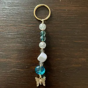 Beaded Keychain with Butterfly Charm