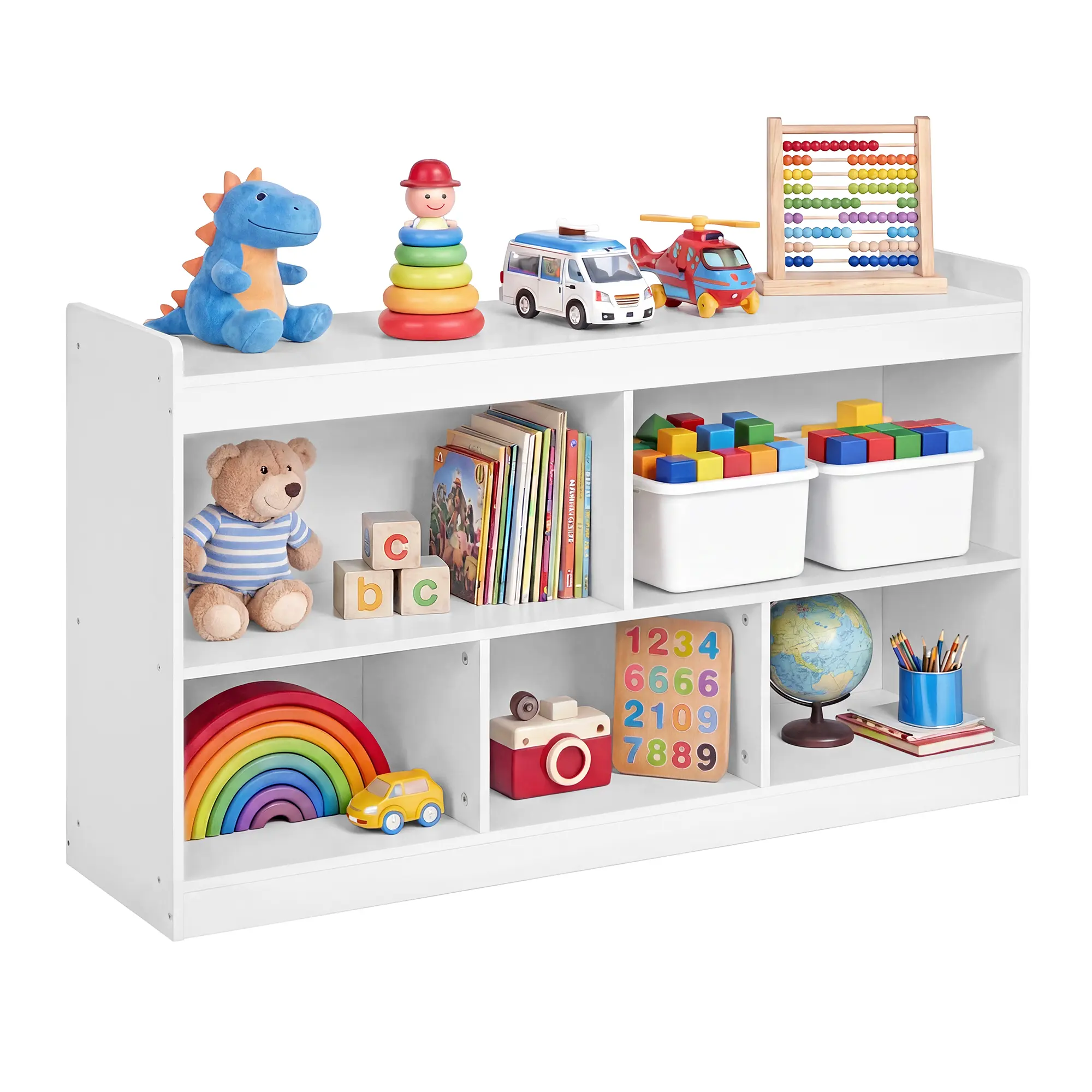 SONGMICS Rectangular Kids' Montessori Toy Storage Shelf - 5-Compartment Single Unit, Indoor Children's Room Furniture, CUSTOS Collection, 5 Compartments