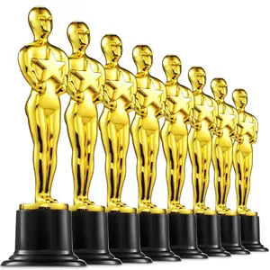 Gold Trophy Award Mini Trophies Bulk- (Pack of 6/12/24/36) 4-7 Inch Tall Plastic Golden Statue Award, Party Themed Decorations