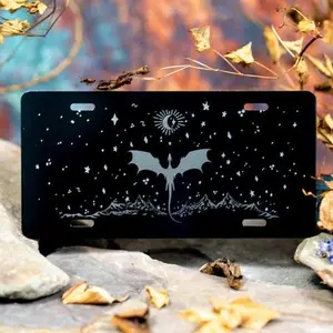 Dragon Wing Mountains – Fantasy mystic Bookish Engraved Etched Metal Decorative Custom Novelty License Plate