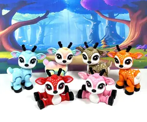 6pcs 3D Printed Christmas Reindeers, Articulated Tiny Animal Figures Christmas Fidget Toys-ABR001 Ornaments Decor Gifts Decoration Colorful