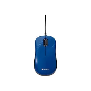 Verbatim  Silent Corded Optical Mouse for Ergonomic Notebook PC & Mac, Blue