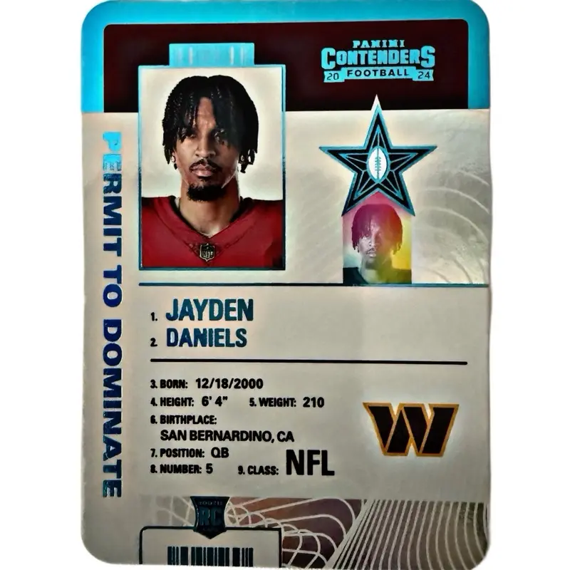 Panini Contenders Football 2024 Jayden Daniels Permit to Dominate Card
