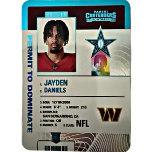 Panini Contenders Football 2024 Jayden Daniels Permit to Dominate Card
