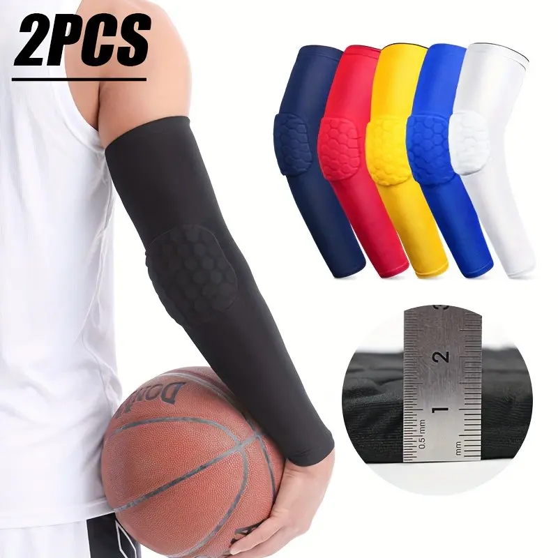 2pcs Sports Arm and Elbow Sleeves, Breathable Anti-Slip Design, Compression Support for Basketball, Soccer, Cycling, Unisex Arm Protection, Arm Sleeves Cover