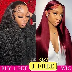 [Combo sale 28"&22"] "buy 1 get 2 wig"  13x4 Deep Wave Lace Front Wigs Human Hair with Baby Hair 180% Density Human Hair Wigs