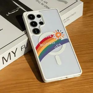 Cute Doodle Rainbow & Sun "None Of Your Business" Case for iPhone17/16/15/14/13/12/X/PRO/PLUS Samsung(S22-S25) Matte Magnetic Phone Case Protection Protector iphone 13 cases ROOMKL1720003